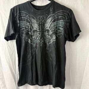 MMA Elite Y2K Skull Cross Graphic T-Shirt Size Medium